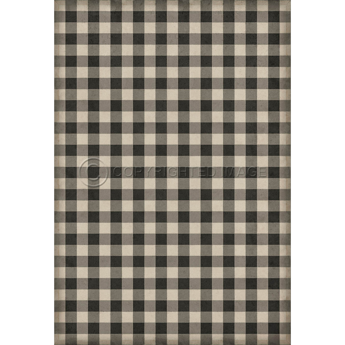 Gingham Canvas Black 120x175