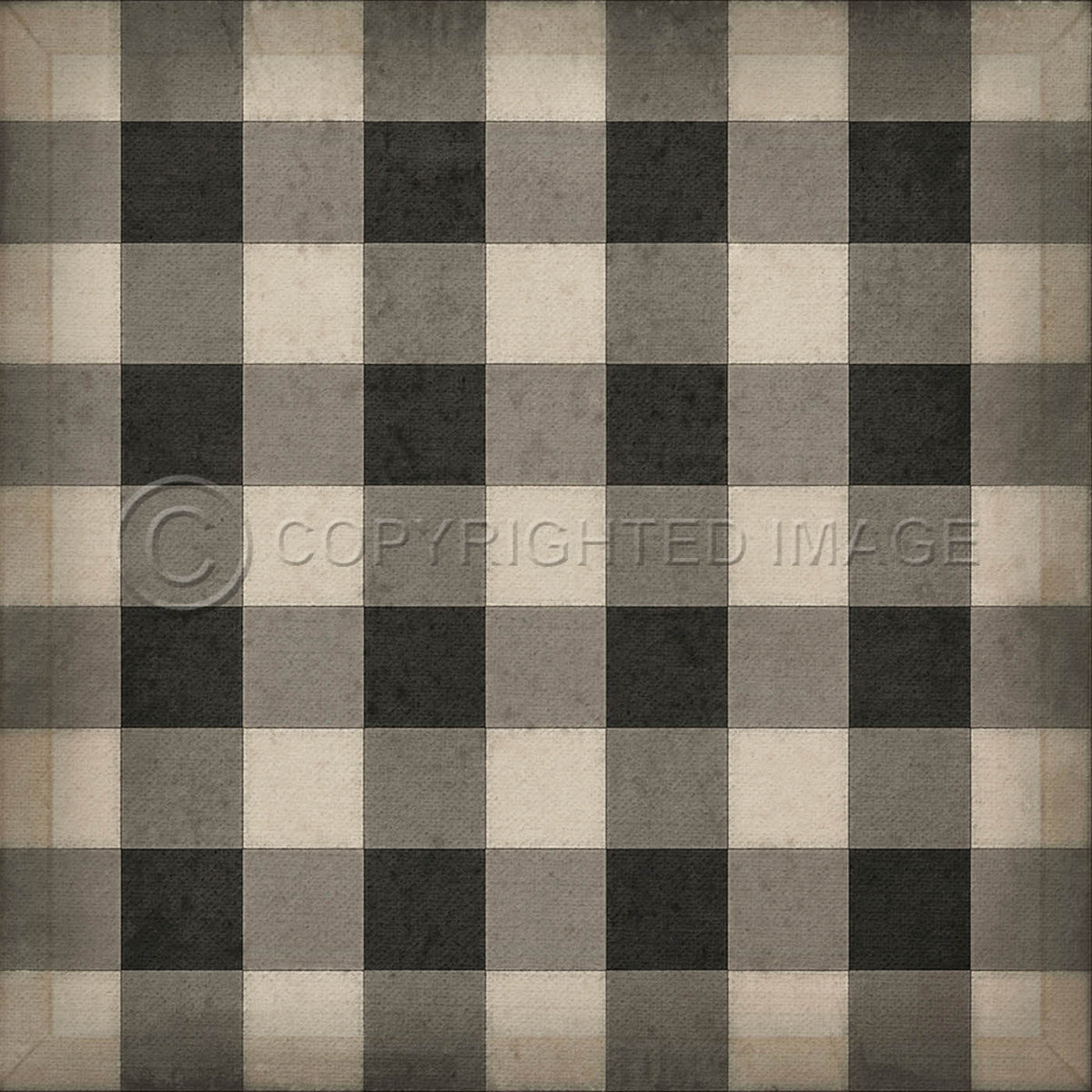 Gingham Canvas Black 48x48