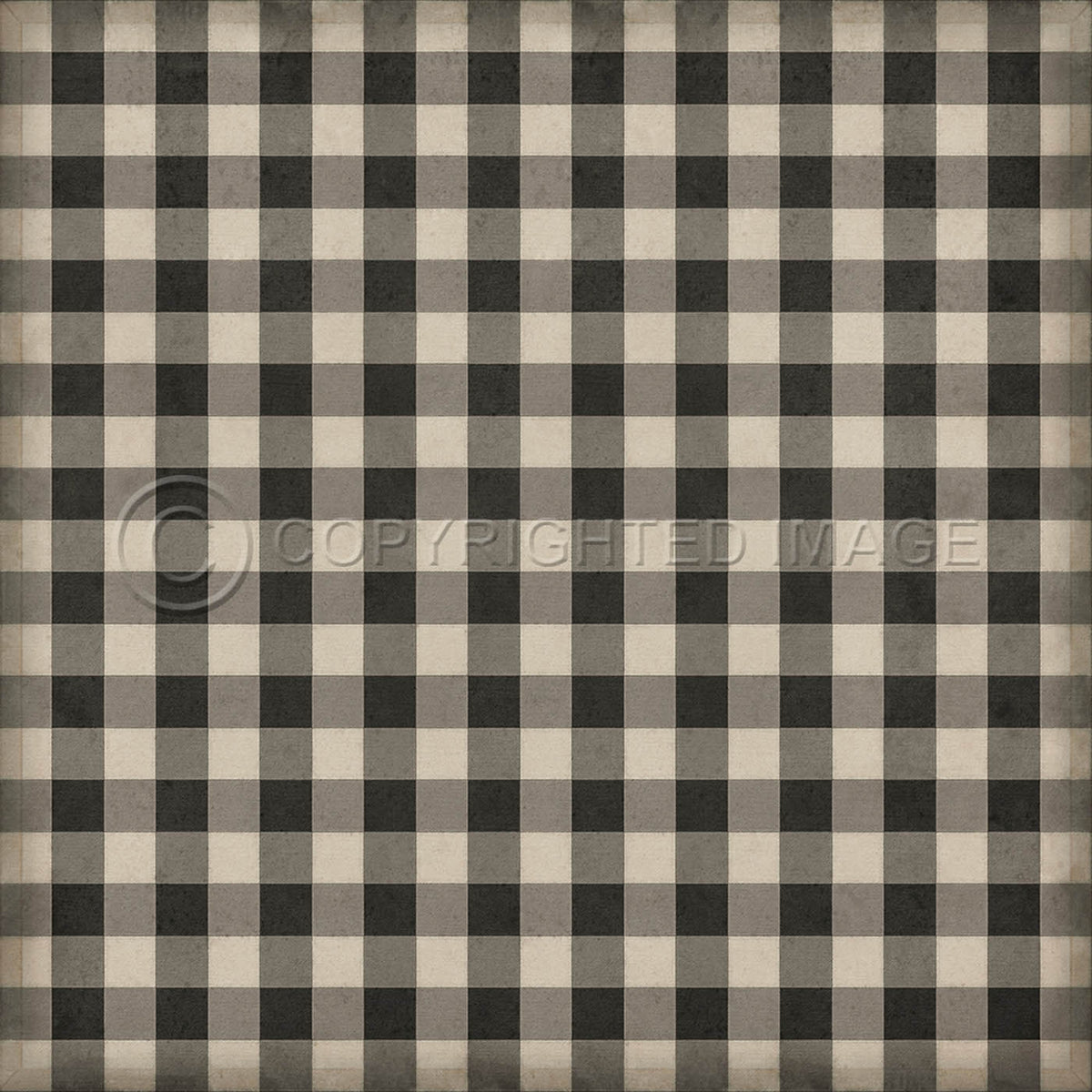 Gingham Canvas Black 96x96
