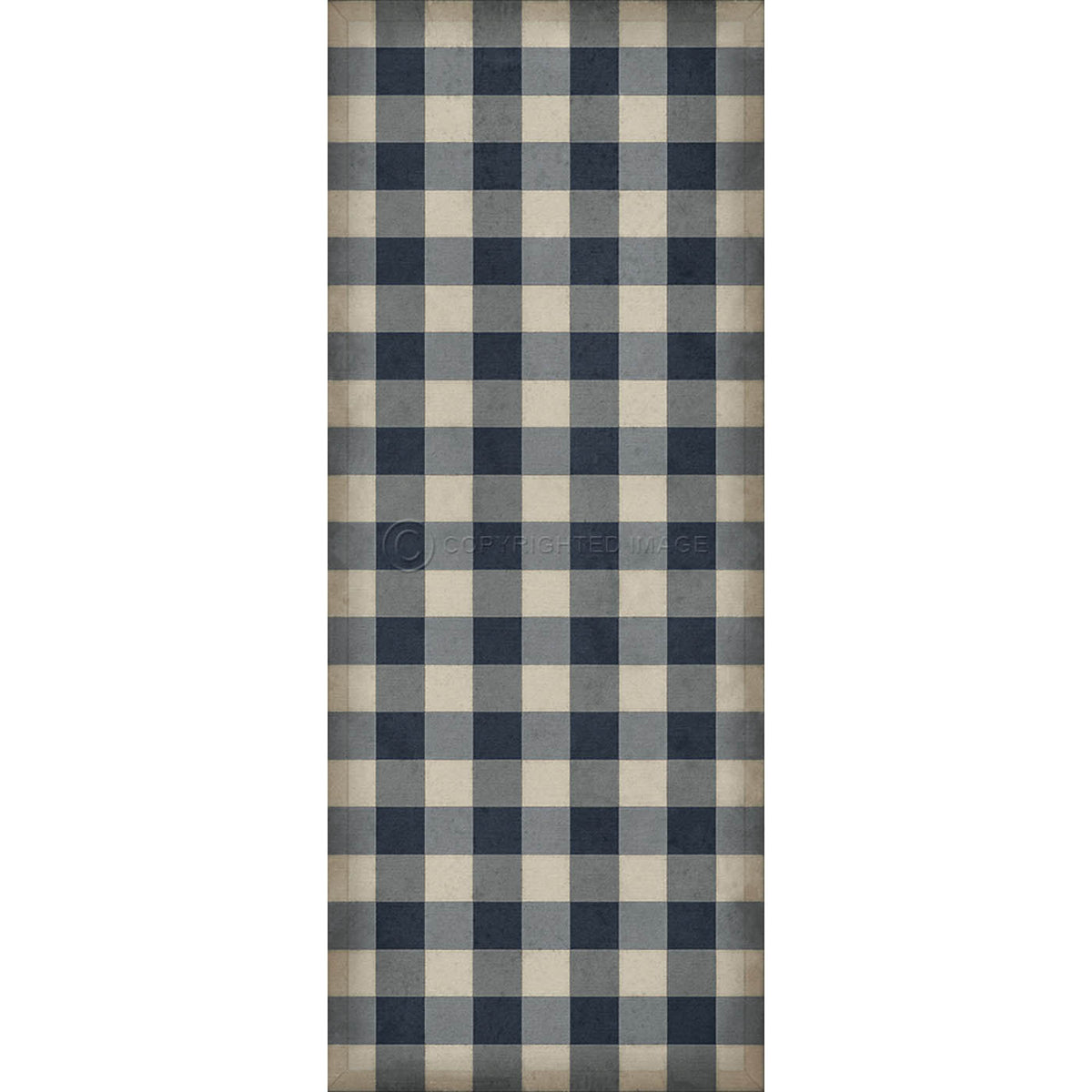 Gingham Canvas Blue 36x90