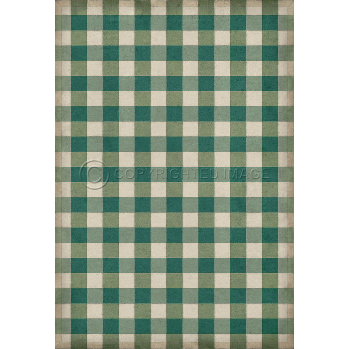 Gingham Canvas Green 70x102