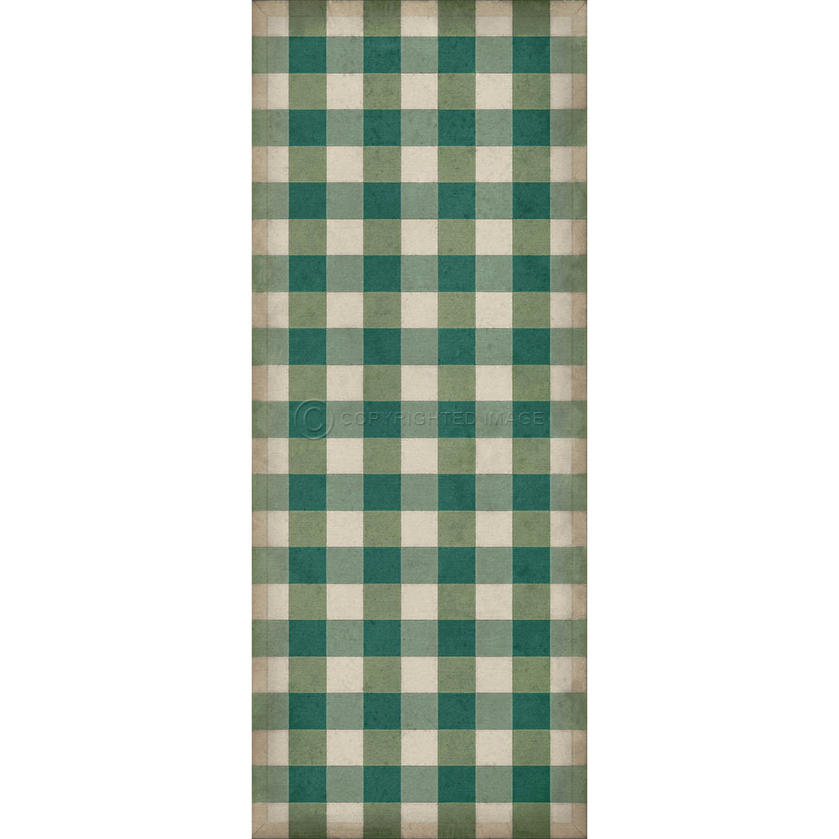Gingham Canvas Green 36x90