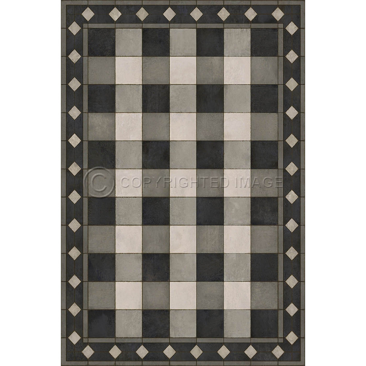 Gingham Tile Black 20x30