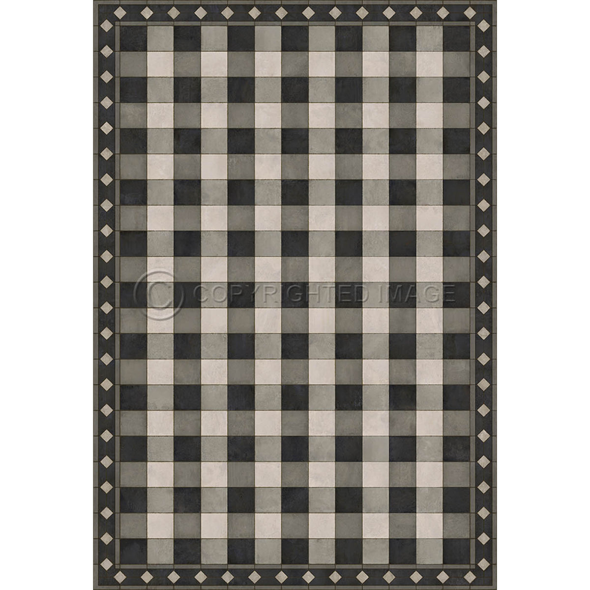 Gingham Tile Black 52x76