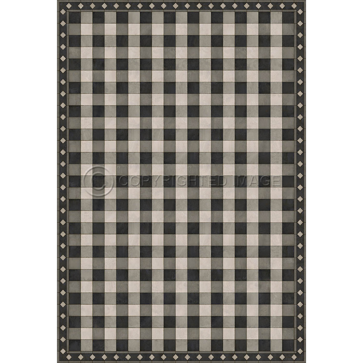 Gingham Tile Black 96x140