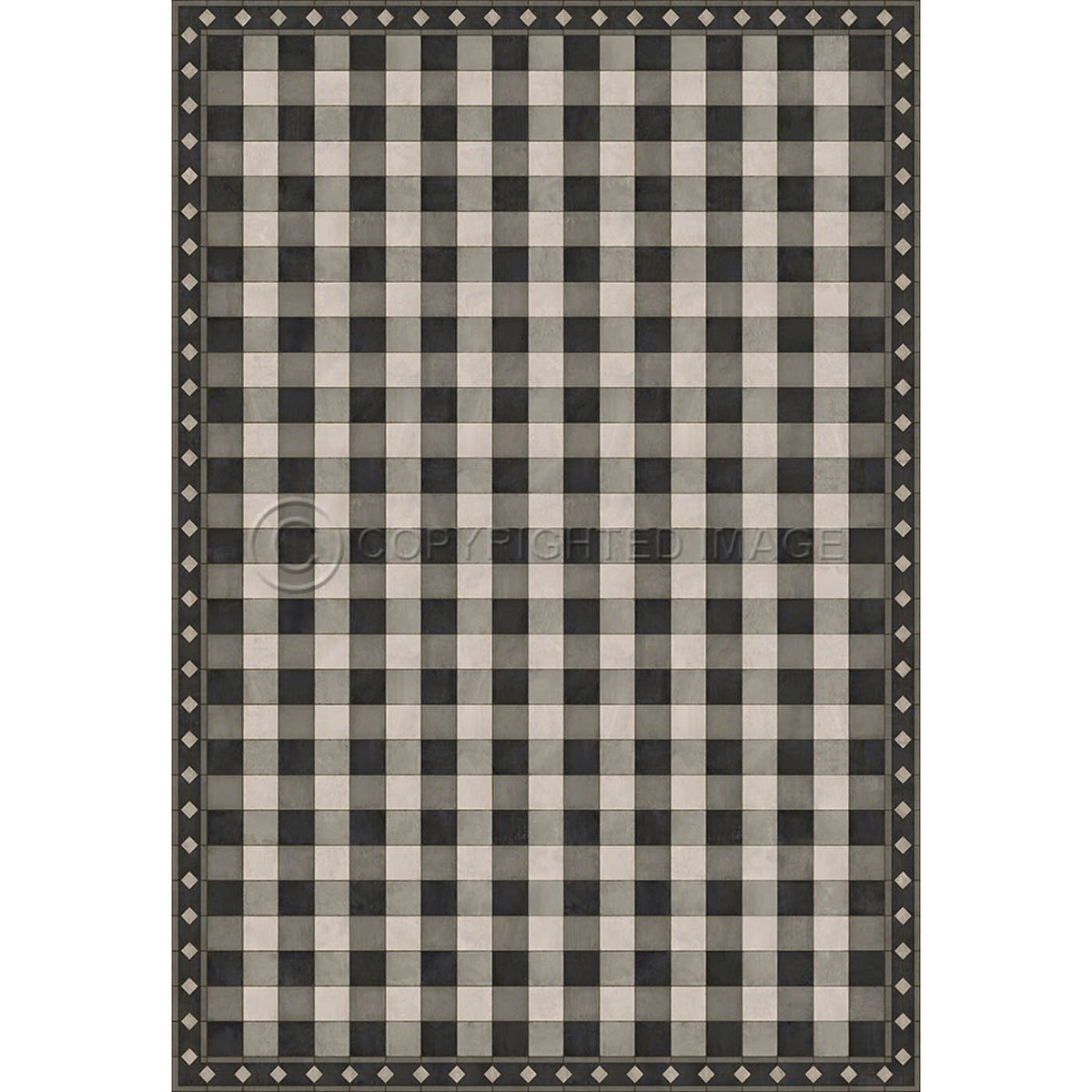 Gingham Tile Black 120x175