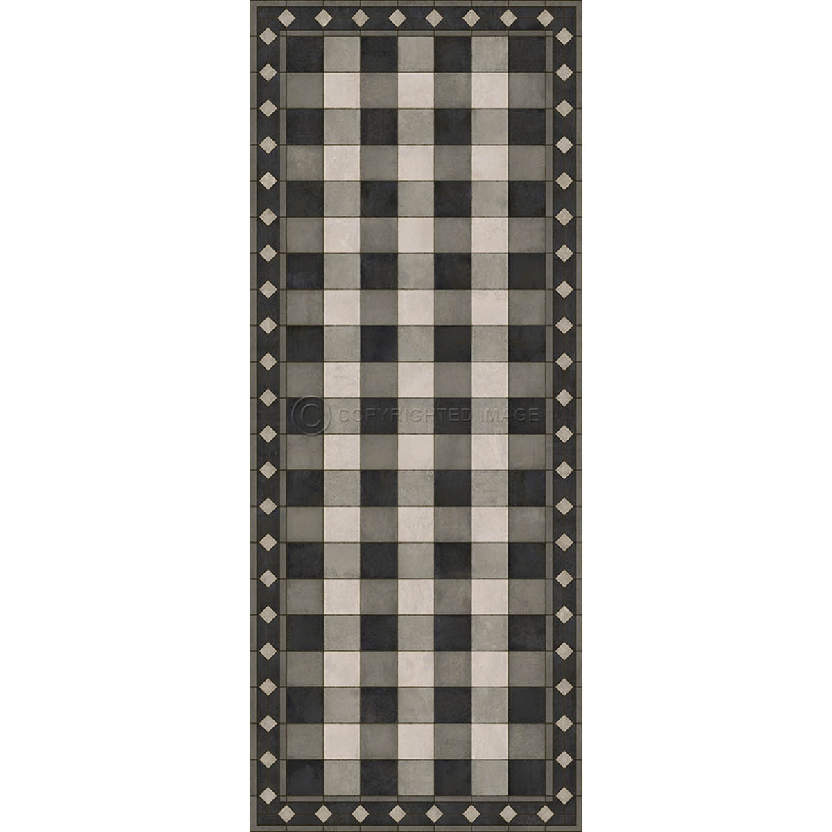 Gingham Tile Black 36x90