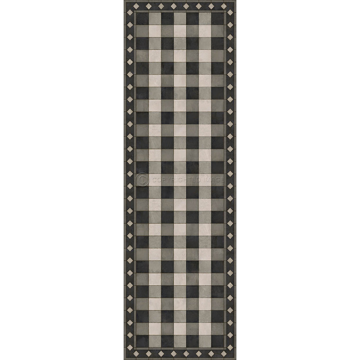 Gingham Tile Black 36x115