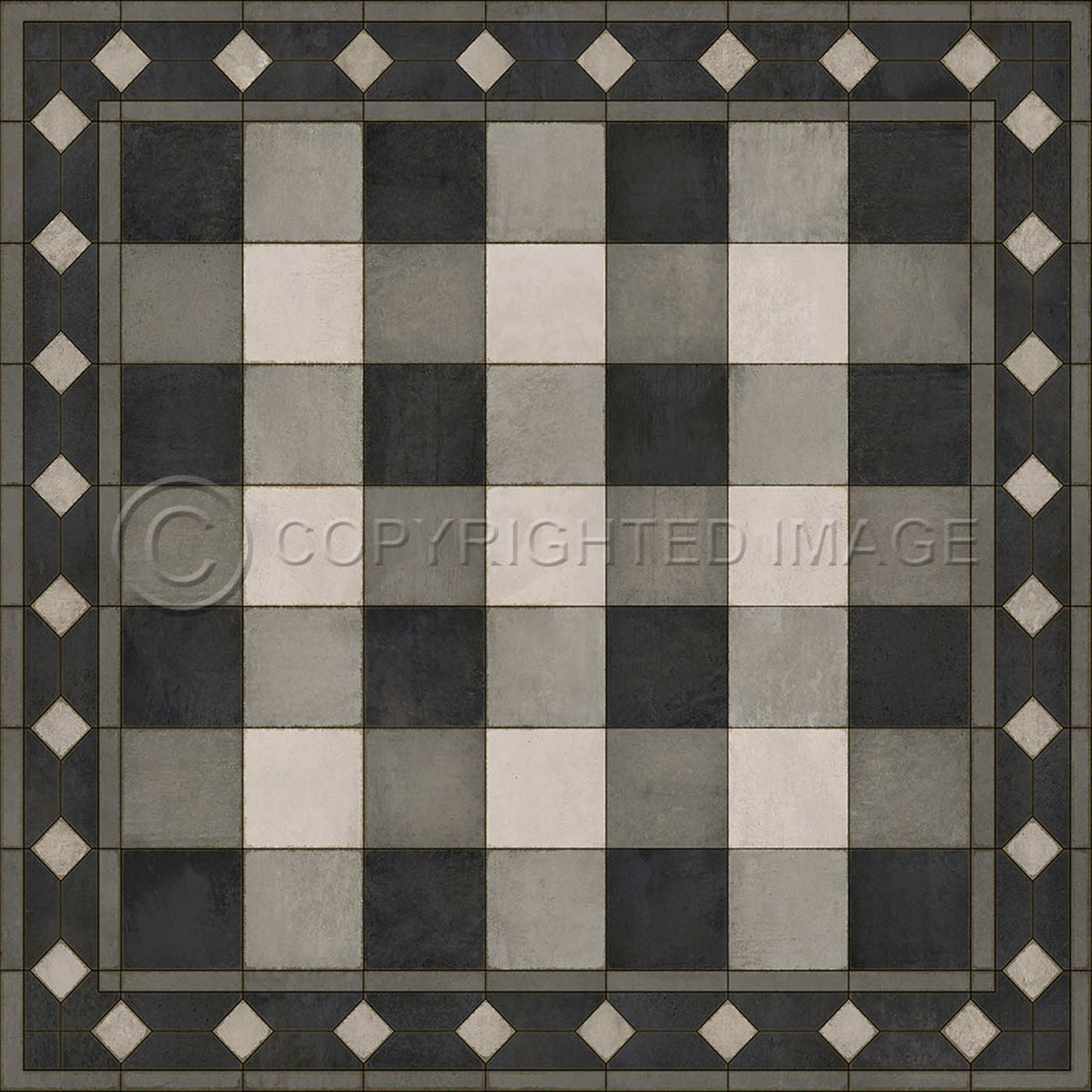 Gingham Tile Black 48x48