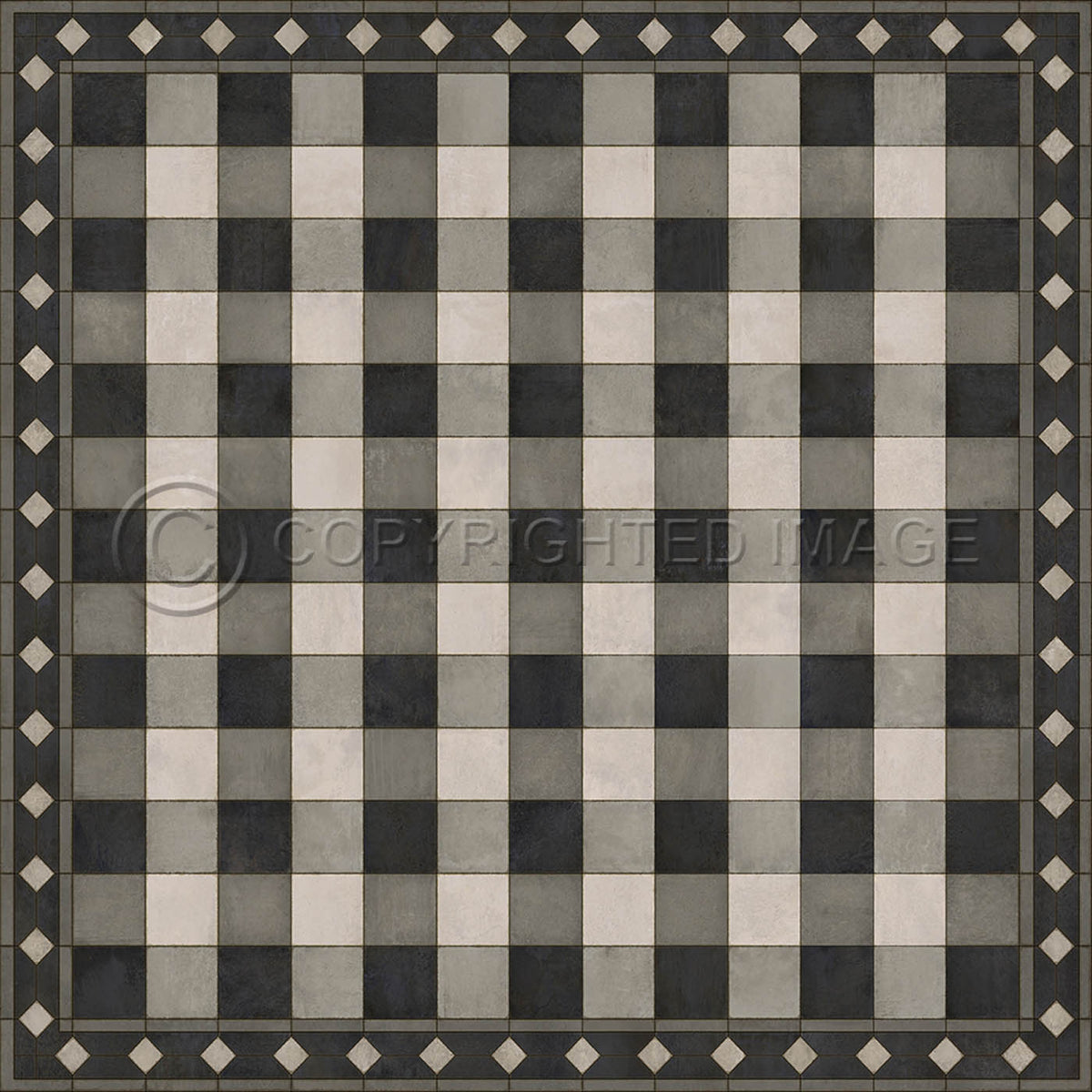 Gingham Tile Black 60x60