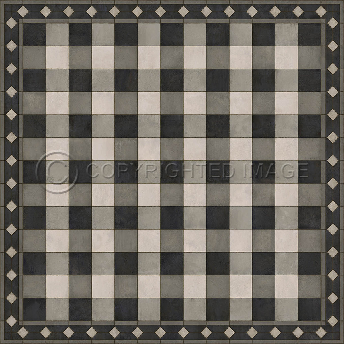 Gingham Tile Black 72x72