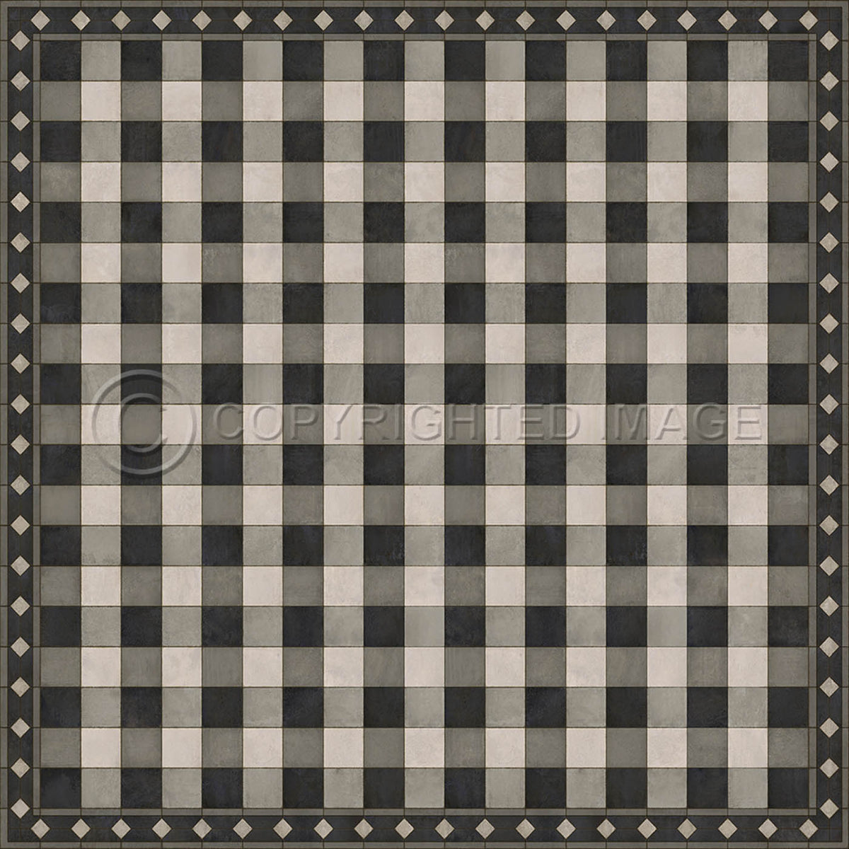 Gingham Tile Black 96x96