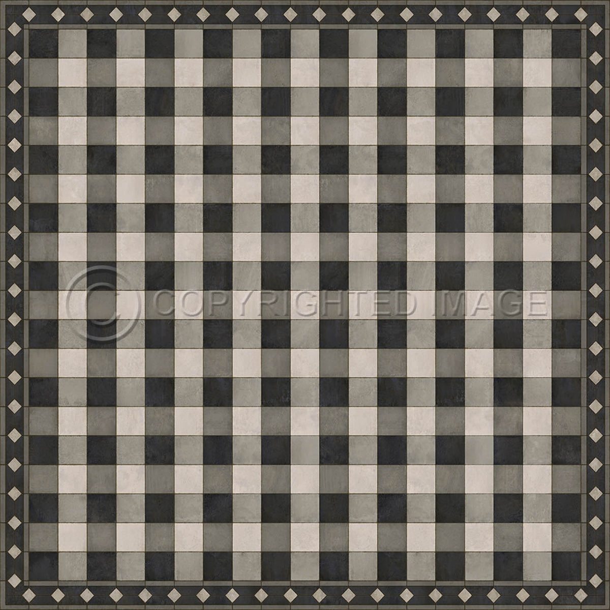 Gingham Tile Black 120x120