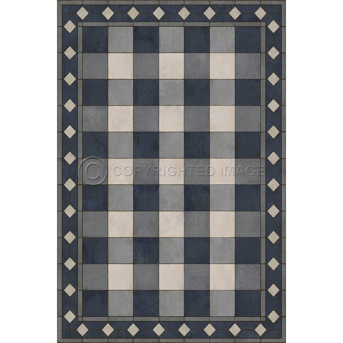 Gingham Tile Blue 20x30