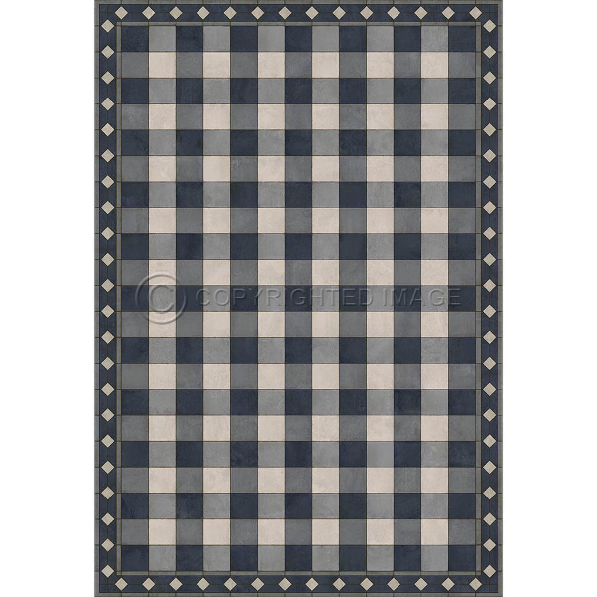 Gingham Tile Blue 52x76