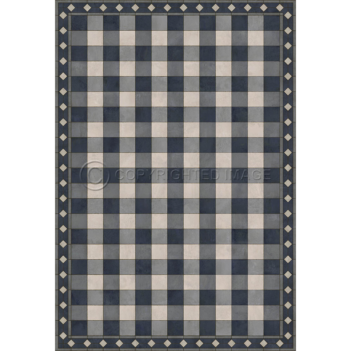 Gingham Tile Blue 70x102