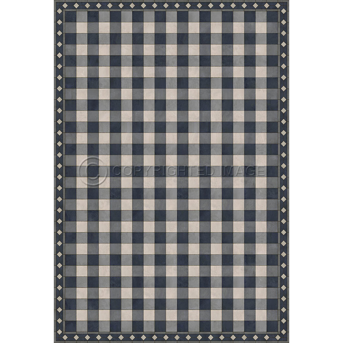 Gingham Tile Blue 96x140