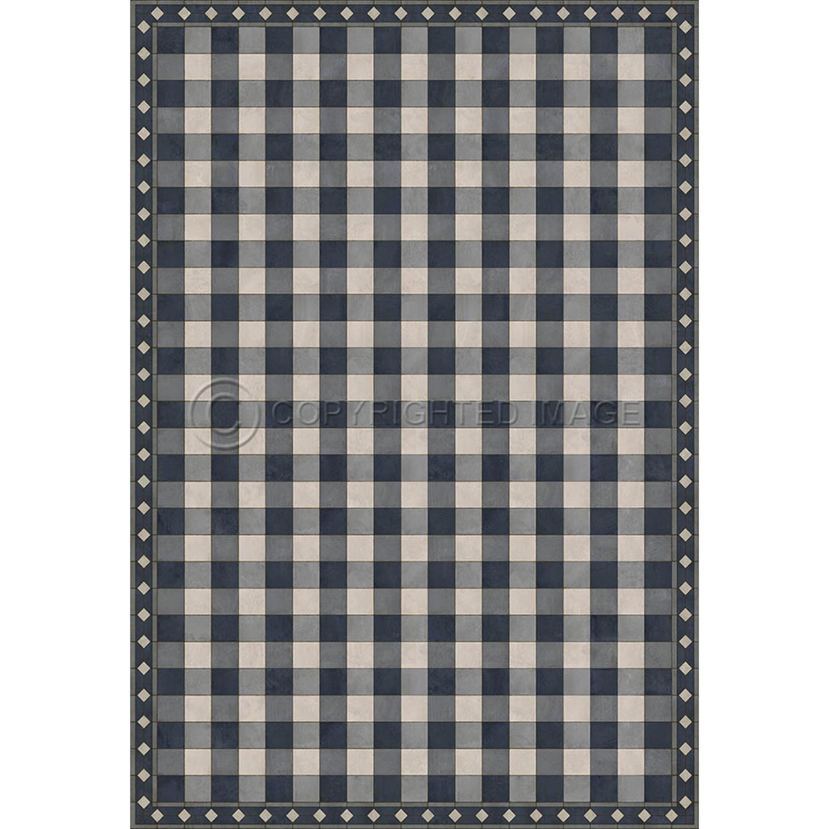 Gingham Tile Blue 120x175