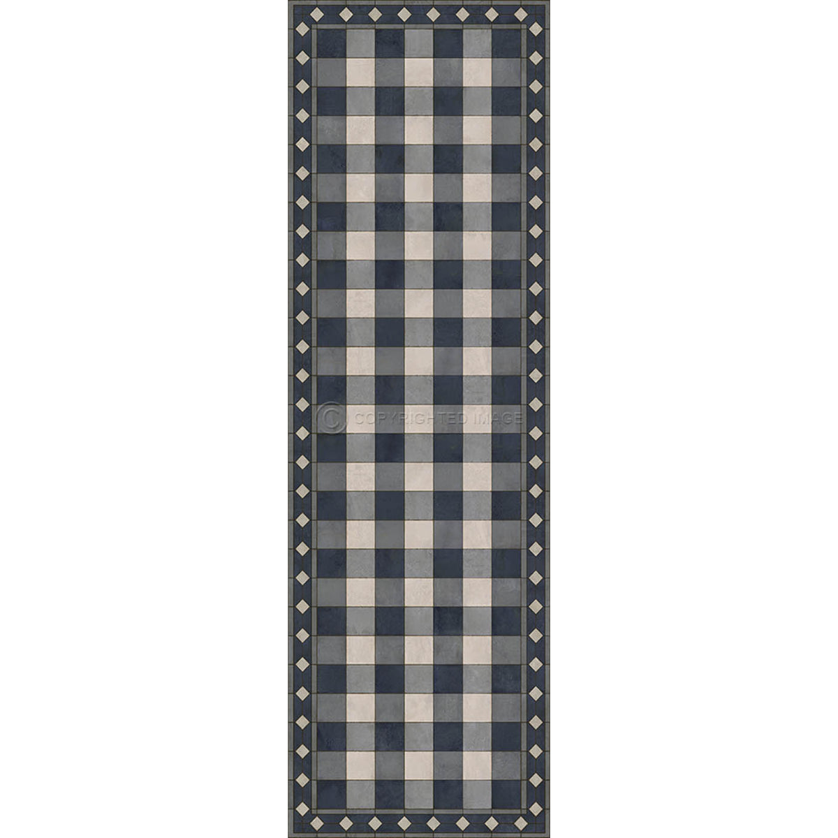 Gingham Tile Blue 36x115