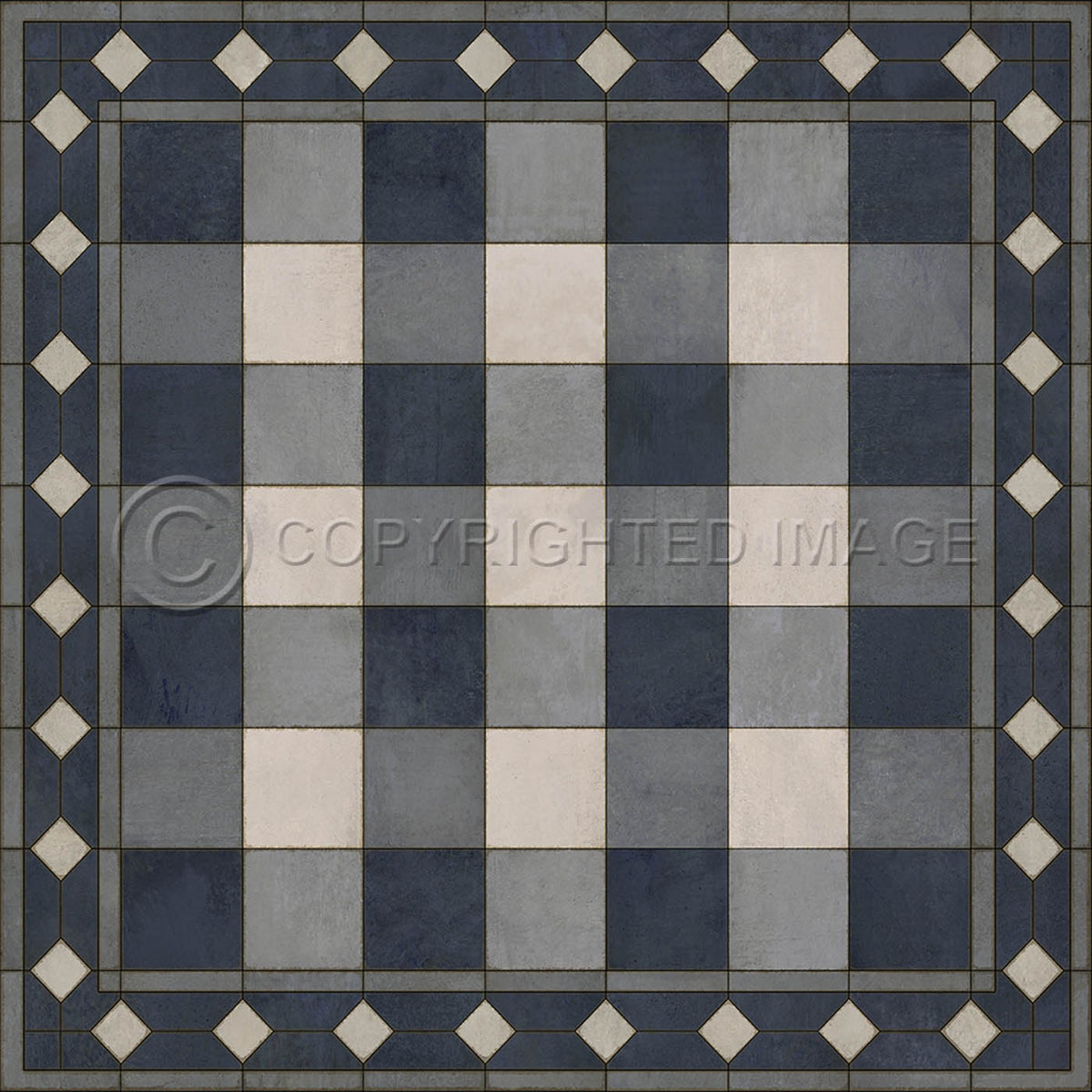 Gingham Tile Blue 36x36
