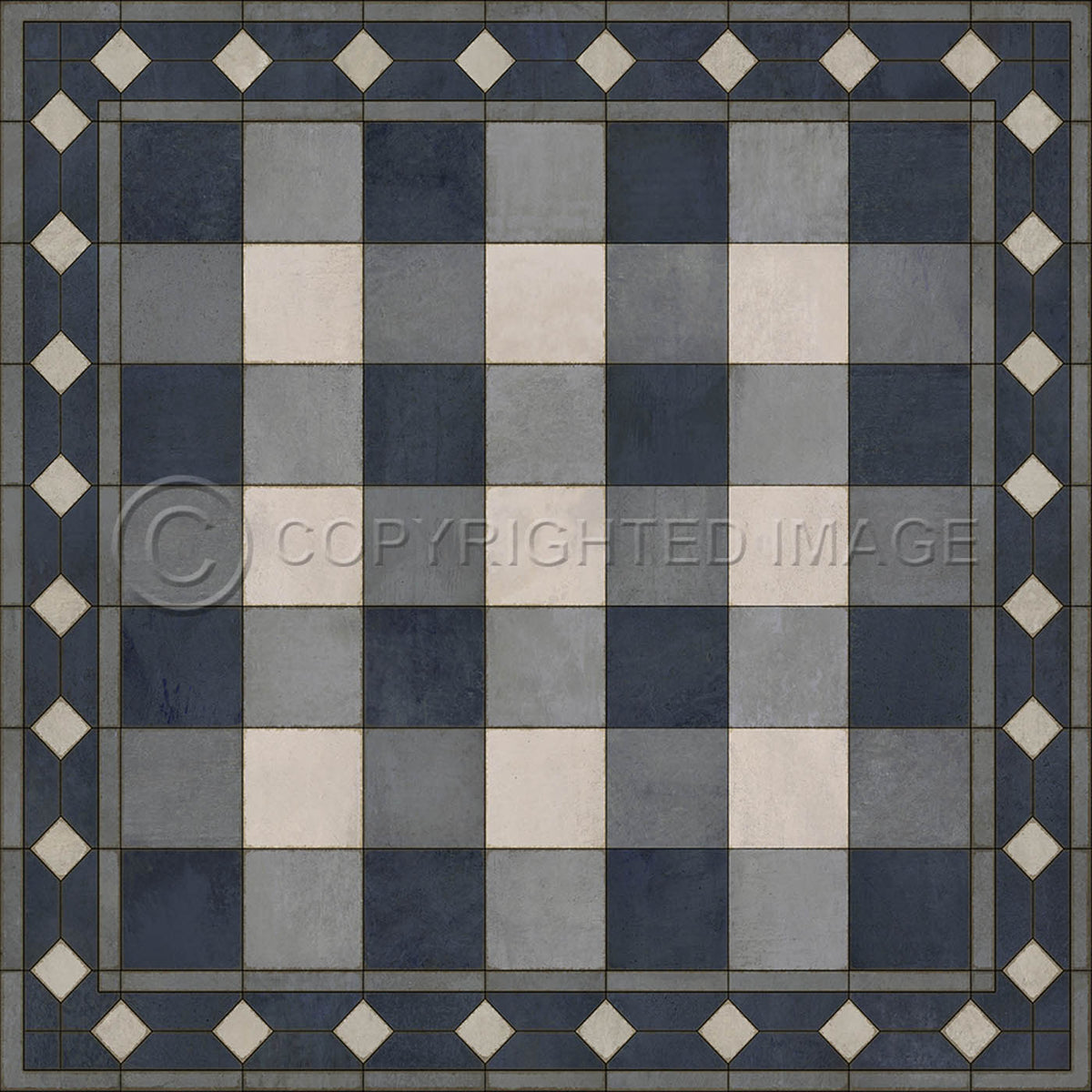 Gingham Tile Blue 48x48