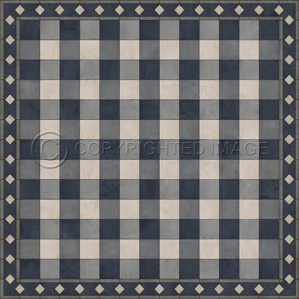 Gingham Tile Blue 60x60