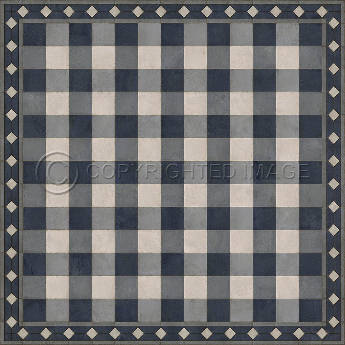 Gingham Tile Blue 72x72