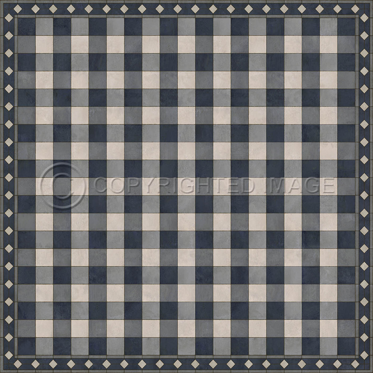 Gingham Tile Blue 96x96