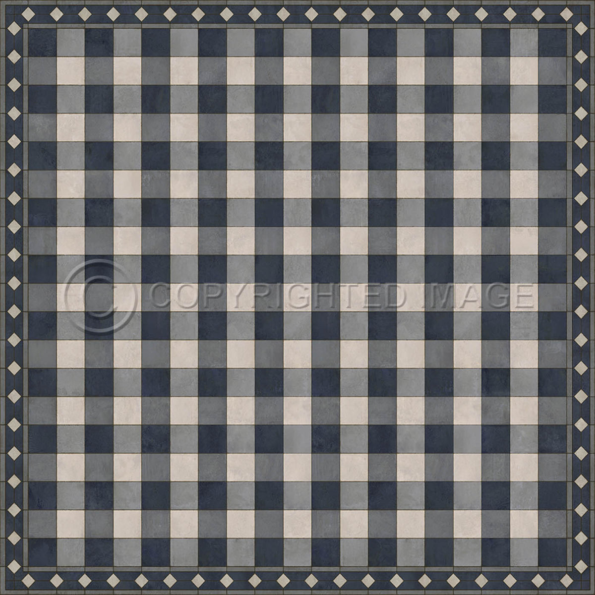 Gingham Tile Blue 120x120