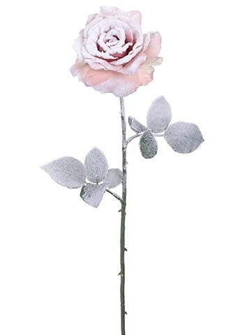 26'' Snow Rose Spray Sn/ Pk