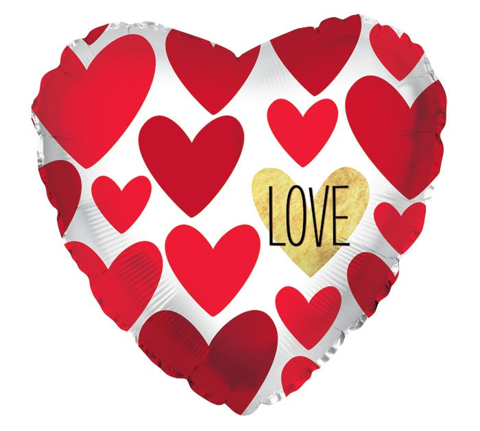 Love on Gold Heart Balloon