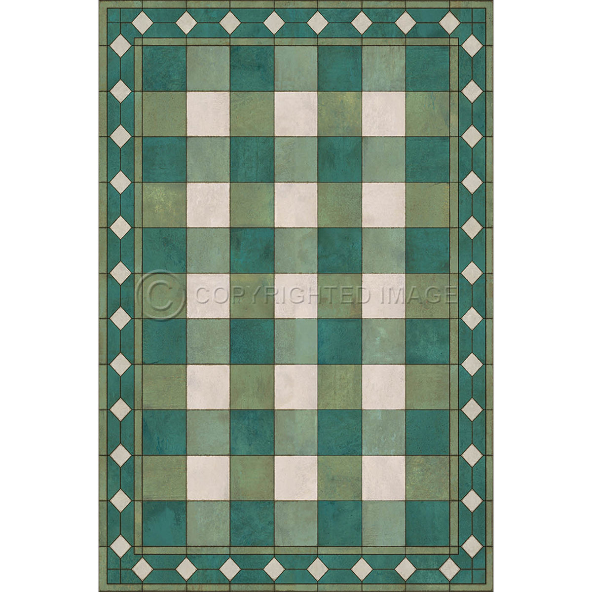 Gingham Tile Green 20x30