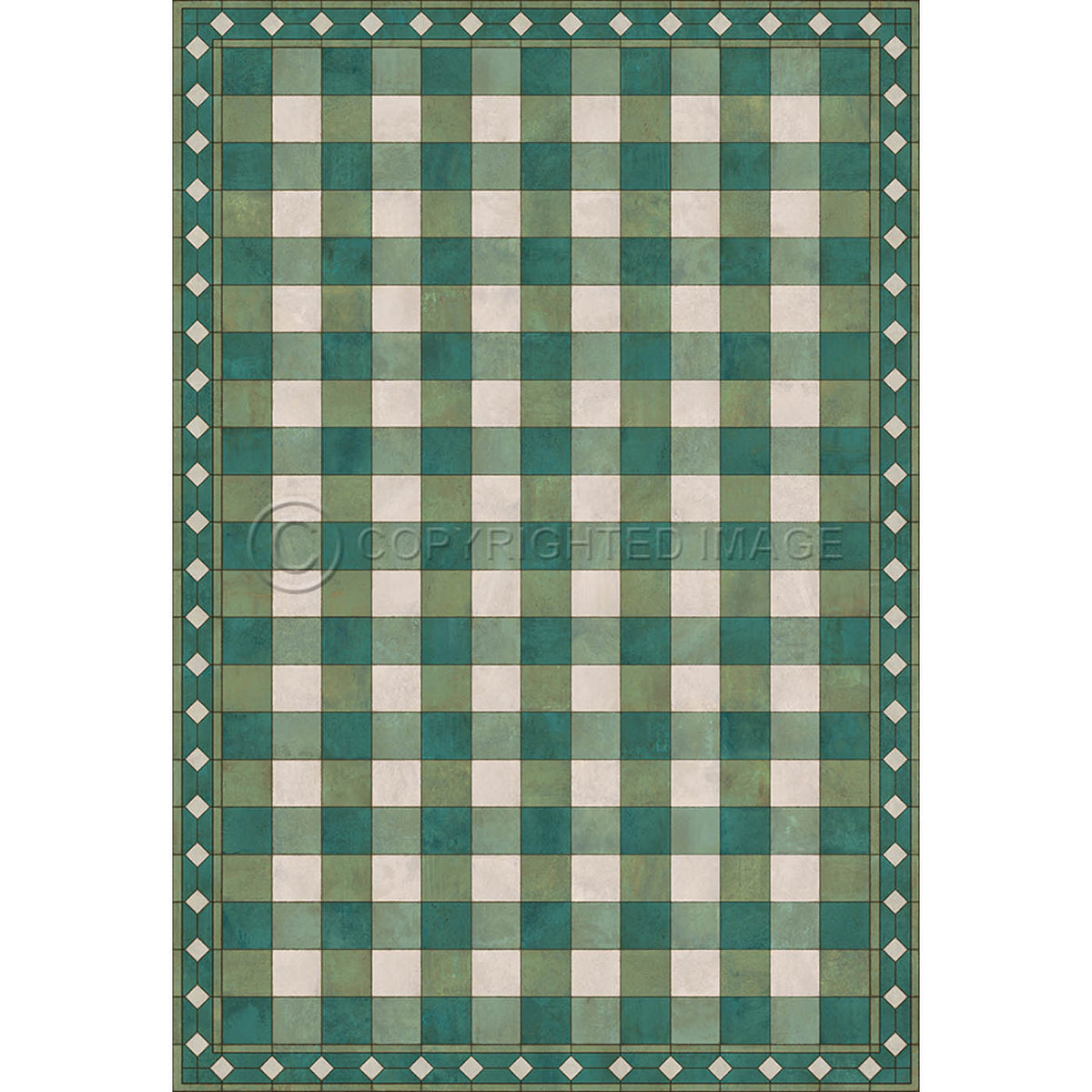 Gingham Tile Green 52x76