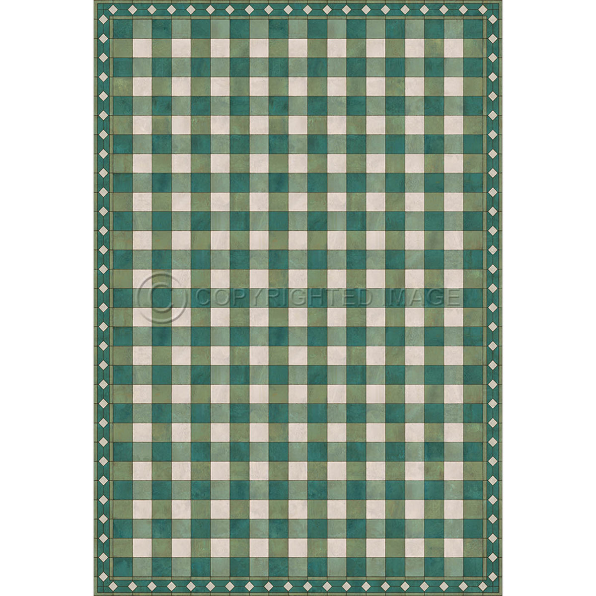 Gingham Tile Green 96x140