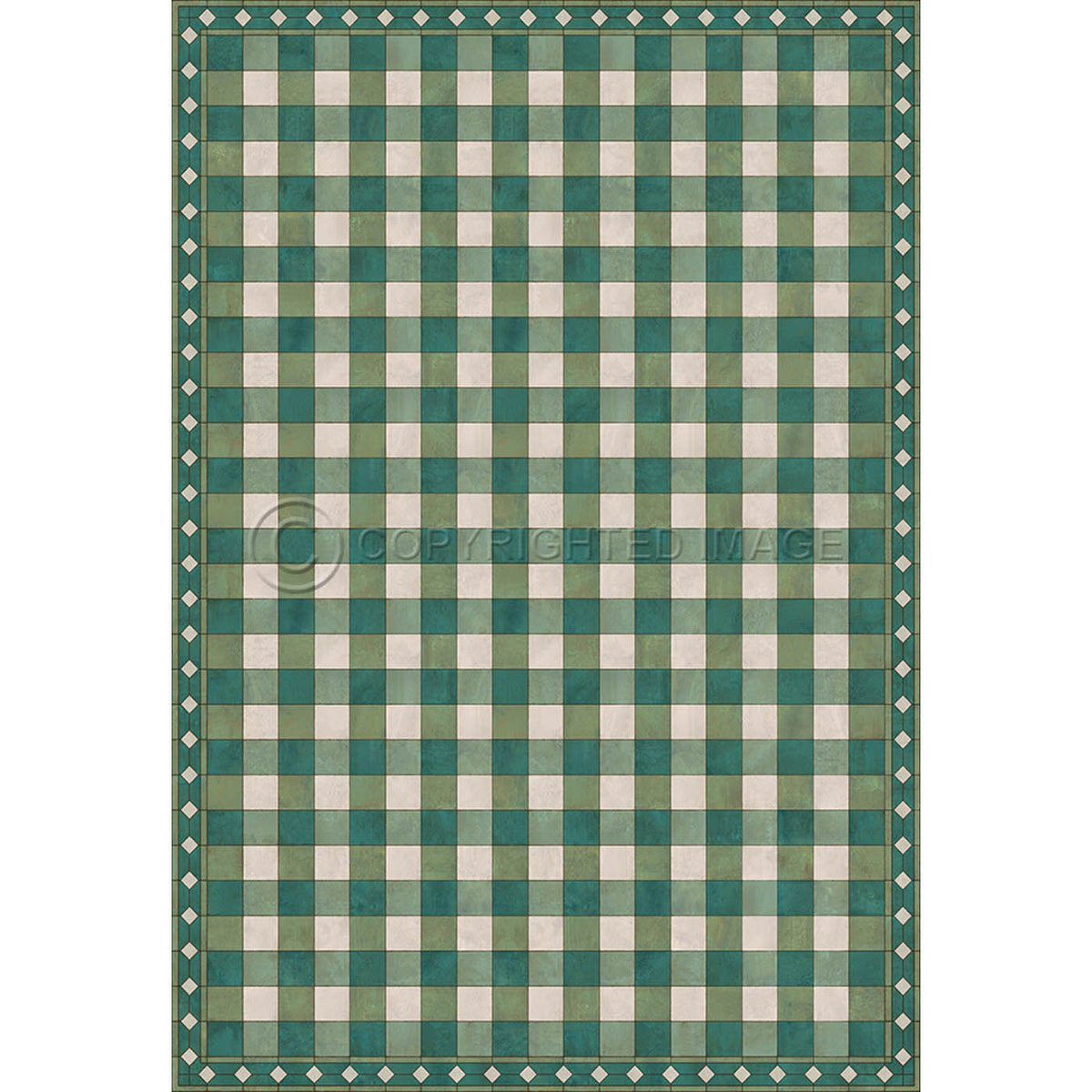 Gingham Tile Green 120x175