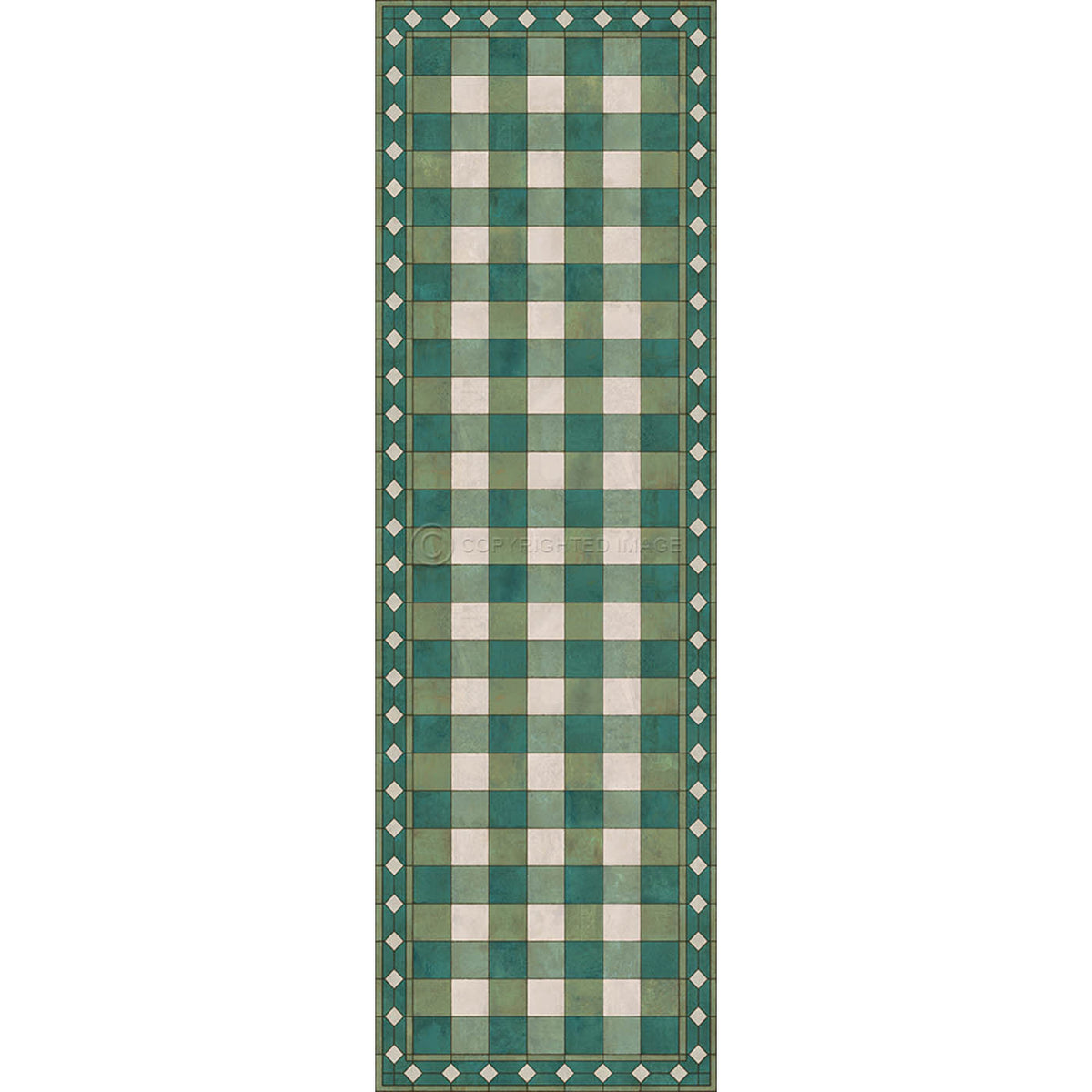 Gingham Tile Green 36x115