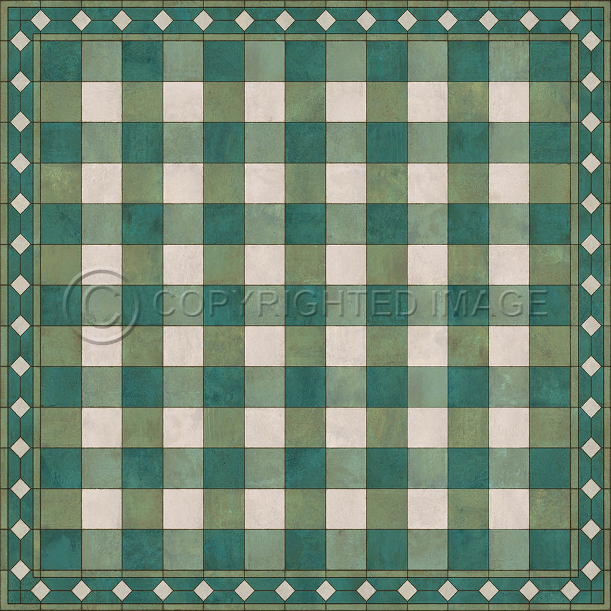 Gingham Tile Green 60x60