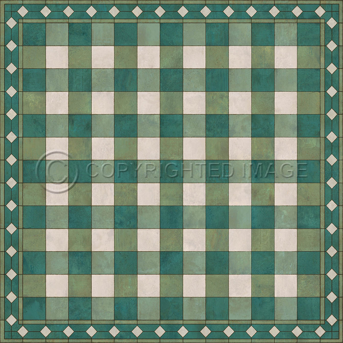 Gingham Tile Green 72x72