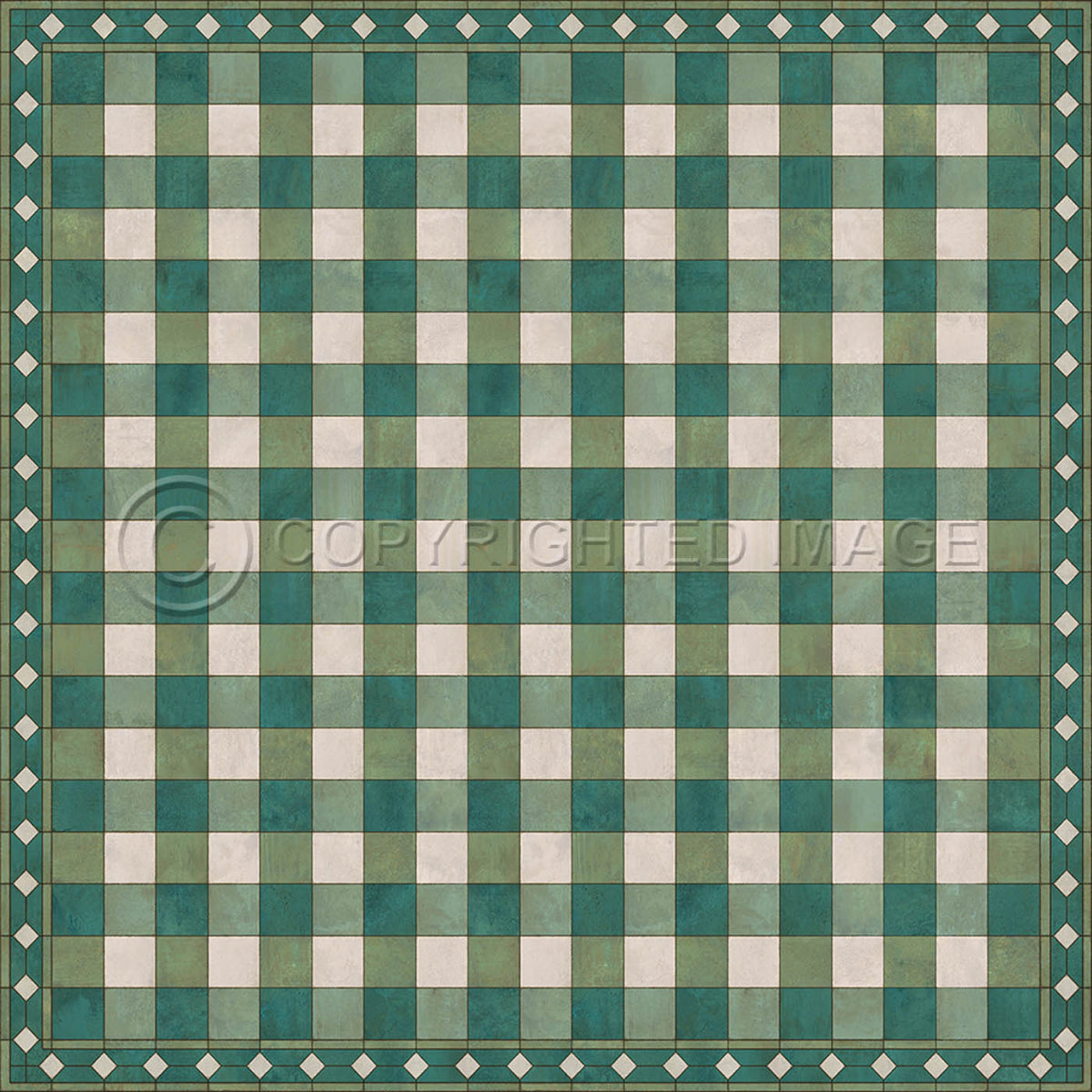 Gingham Tile Green 96x96