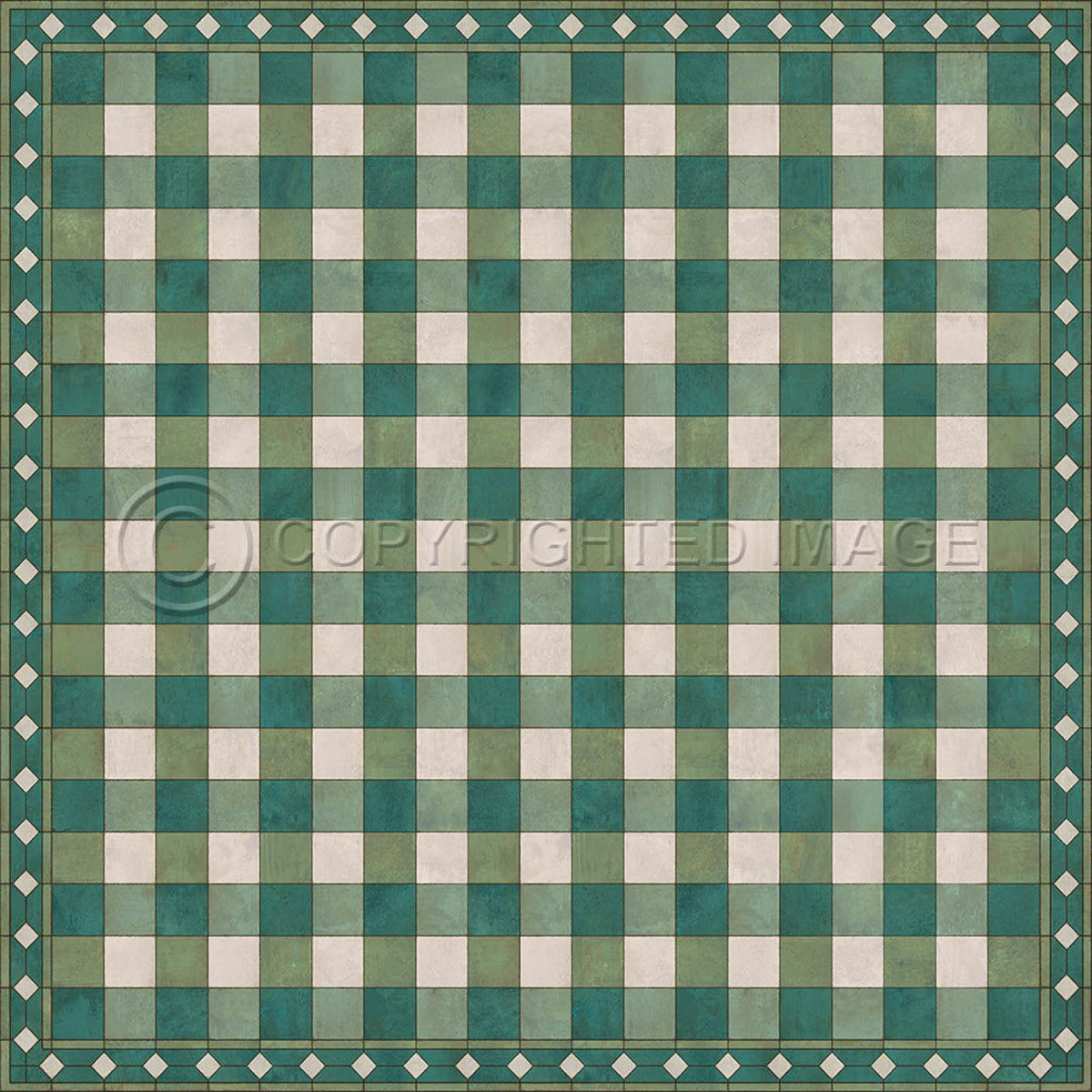 Gingham Tile Green 120x120