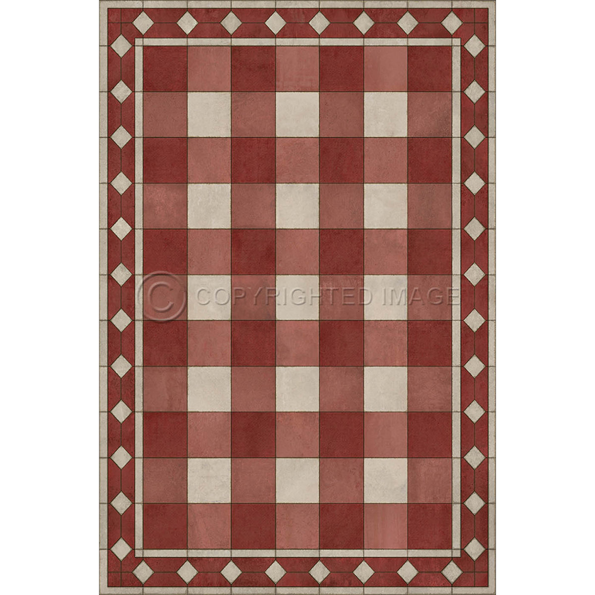 Gingham Tile Red 20x30