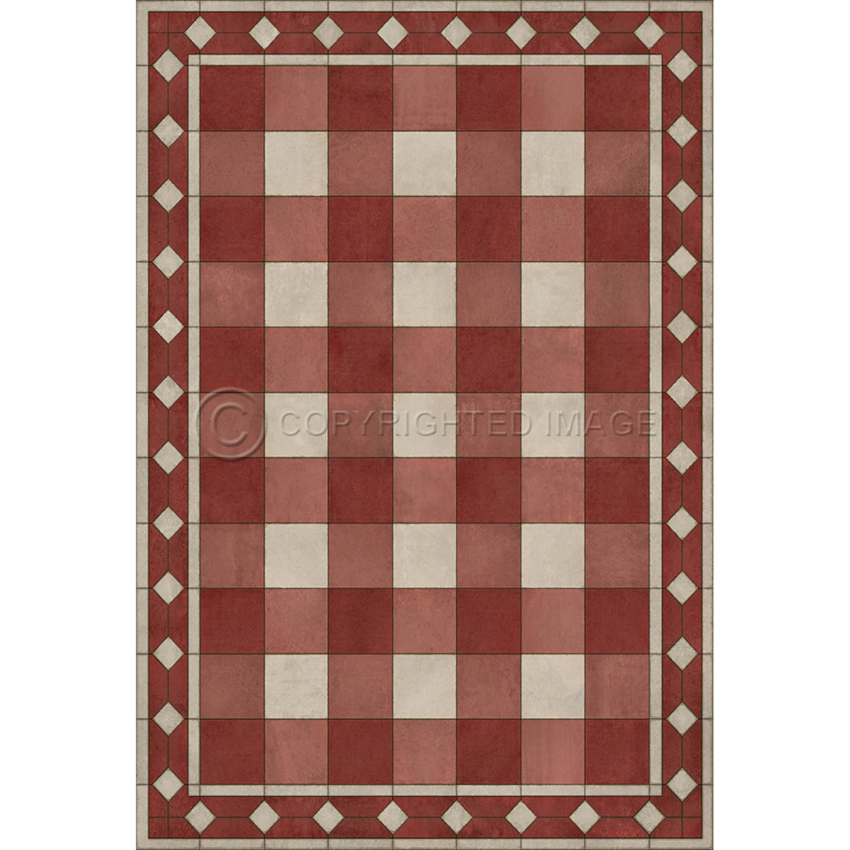 Gingham Tile Red 38x56
