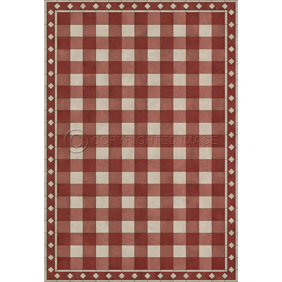 Gingham Tile Red 70x102