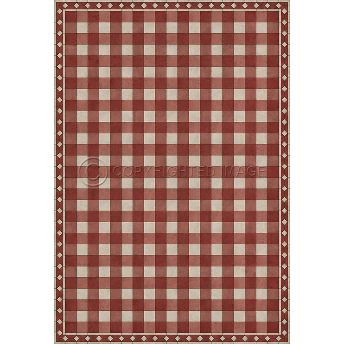 Gingham Tile Red 120x175