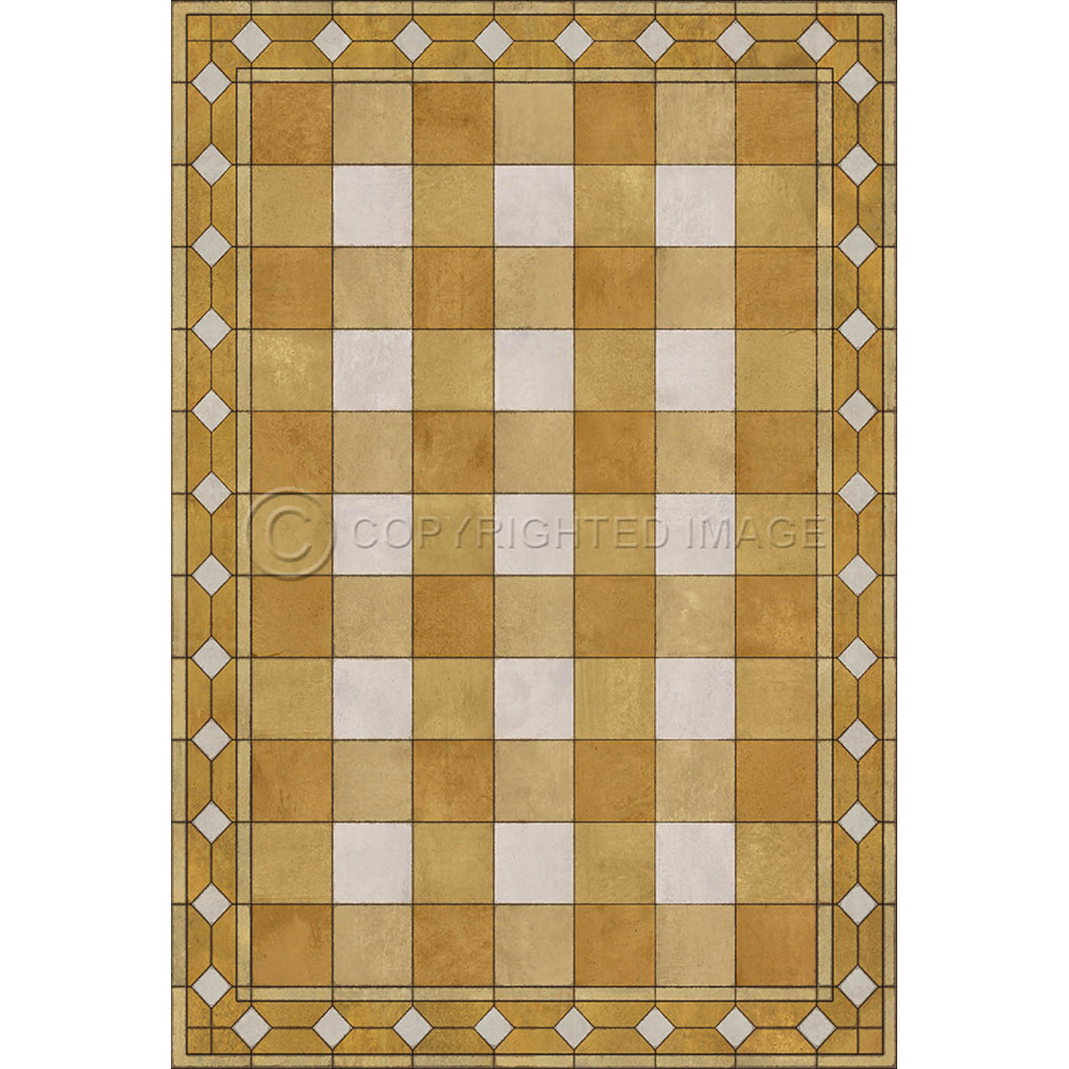 Gingham Tile Yellow 38x56