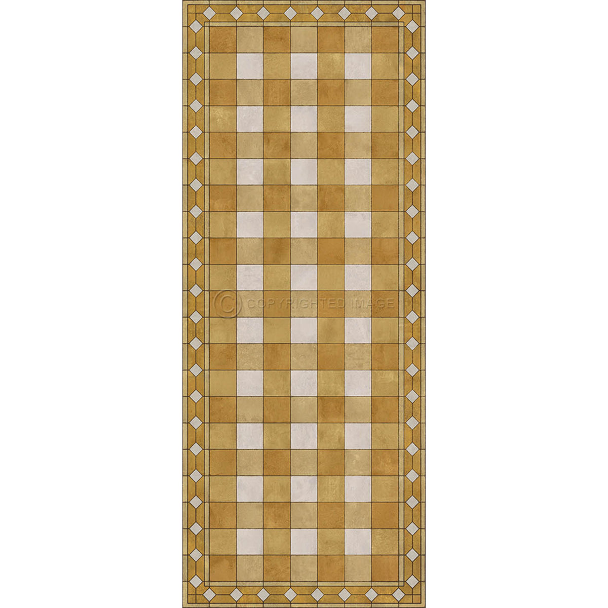 Gingham Tile Yellow 36x90