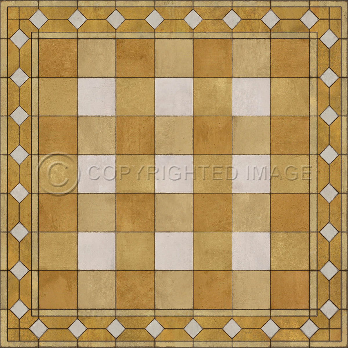 Gingham Tile Yellow 36x36
