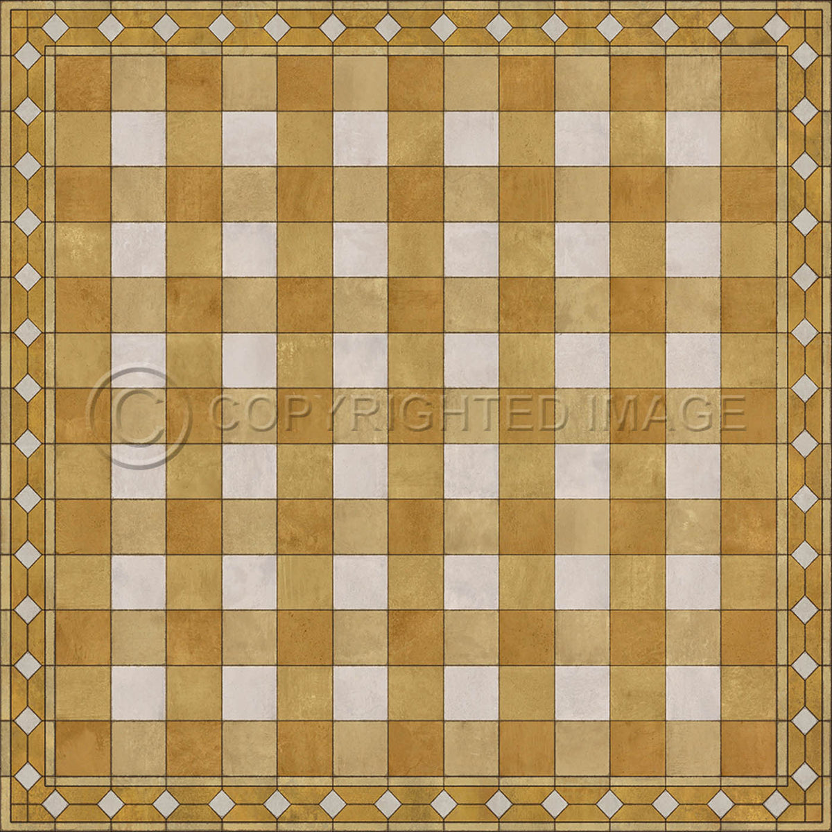 Gingham Tile Yellow 72x72