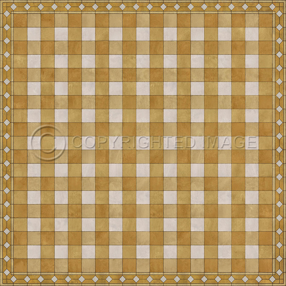 Gingham Tile Yellow 96x96