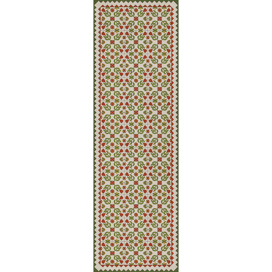 Floral Quilt Flowers in the Mirror 36x115